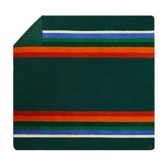 Pendleton Sherpa Fleece Reversible Blanket Throw GREEN KING BRAND NEW - Picture 3 of 4